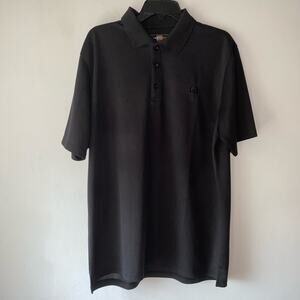 Loudmouth Black Golf Polo Shirt SZ L Mens Performance Stretch Athleisure‎ Casual